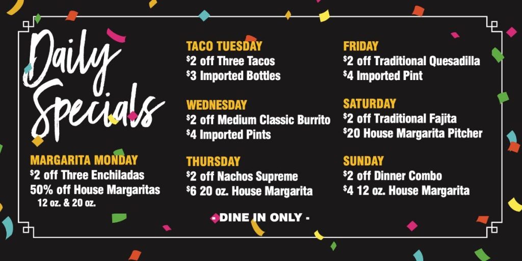 El Azteca Happy Hour and Daily Specials - page 2