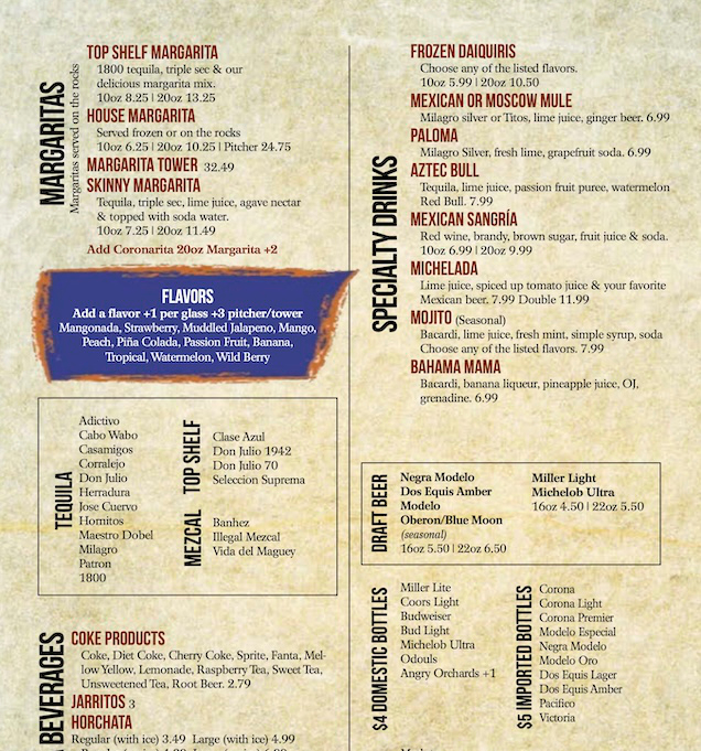 El Aztecas Mexican Restaurant Allendale - Drink-Menu-2025