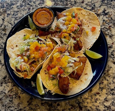 El Aztecas Beer Battered Fish Tacos